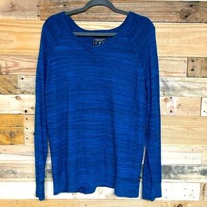 American Eagle size XL blue and black heather v-neck classic fit sweater
